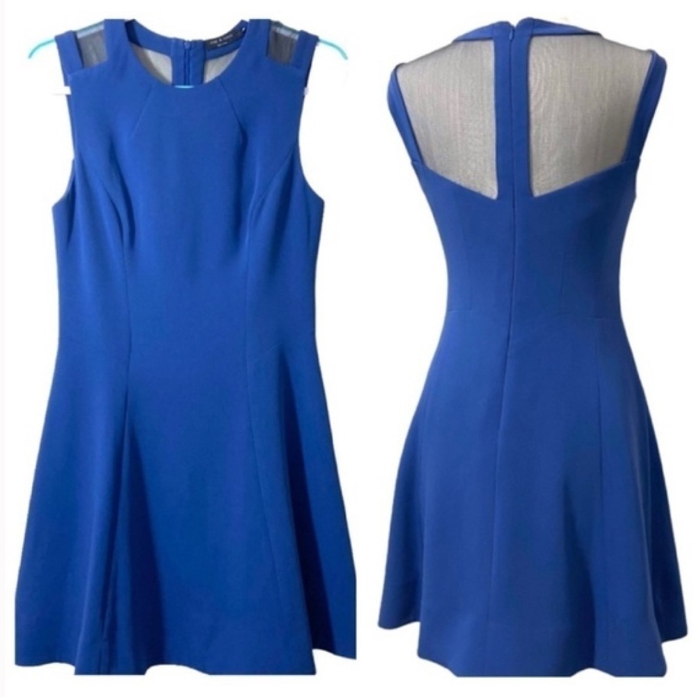 NWT Rag & Bone Royal Blue Mesh Panel Sleevless Ruby Mini Dress